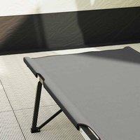 Berkfield Home Comfortable Folding Sun Bed with Carry Bag Grey 600D Oxford Fabric