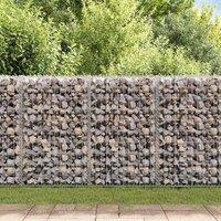 Berkfield Home Durable Gabion Basket with Lids Galvanised Wire 100 x 100 x 30 cm in Silver
