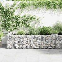 Berkfield Home Durable Gabion Planter Galvanised Steel 180x90x50 cm in Silver | Size: 180 x 90 x 50 cm