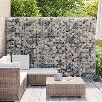 Berkfield Home Durable Gabion Wall with Covers Galvanised Steel 300x30x200 cm in Silver | Size: 300 x 30 x 200 cm