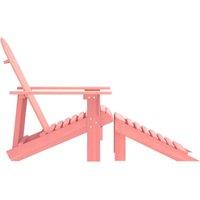 Berkfield Home Elegant Garden Adirondack Chair with Ottoman Solid Fir Wood Pink