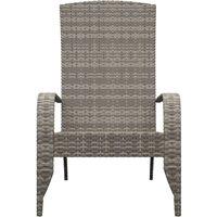 Berkfield Home Full Garden Adirondack Chair Grey Poly Rattan