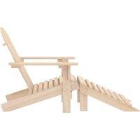 Berkfield Home Elegant Garden Adirondack Chair with Ottoman Solid Fir Wood in Light Tan