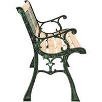 Berkfield Home Decorative Garden Bench 122 cm Cast Iron & Solid Firwood in Green