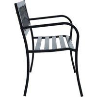 Berkfield Home Durable Garden Bench 125 cm Black Steel
