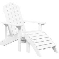 Berkfield Home Elegant Garden Adirondack Chairs 2 pcs with Footstools HDPE White