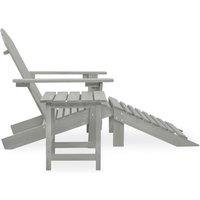 Berkfield Home Elegant Garden Adirondack Chair with Ottoman&Table Solid Fir Wood Grey