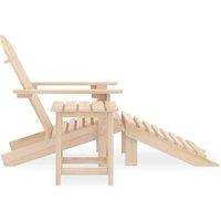 Berkfield Home Elegant Garden Adirondack Chair with Ottoman & Table Solid Fir Wood in Beige