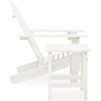 Berkfield Home Elegant Garden Adirondack Chair with Table Solid Fir Wood White