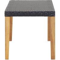 Berkfield Home Beautiful Garden Bench 120 cm Black Poly Rattan & Solid Acacia Wood