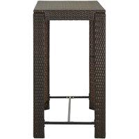 Berkfield Home Modern Garden Bar Table Brown 100x60.5x110.5 cm Poly Rattan