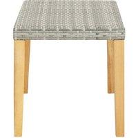 Berkfield Home Beautiful Garden Bench 120 cm Grey Poly Rattan & Solid Acacia Wood