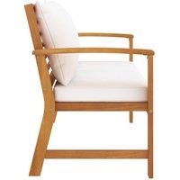 Berkfield Home Beautiful Garden Bench 120 cm with Cream Cushion Solid Wood Acacia in Brown