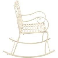 Berkfield Home Decorative Garden Bench 104 cm Iron Antique White in Off-White