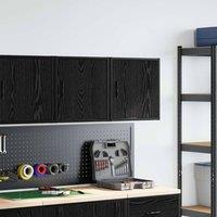 Berkfield Home Durable Garage Wall Cabinets 2 pcs Black Engineered Wood