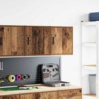 Berkfield Home Durable Garage Wall Cabinets 2 pcs Old Wood Engineered Wood in Brown