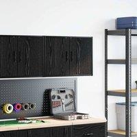 Berkfield Home Durable Garage Wall Cabinet Black Engineered Wood