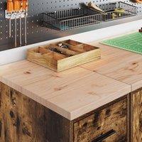 Berkfield Home Durable Garage Storage Cabinet Smoked Oak 30x51x85 cm Solid Wood Pine in Brown | Size: 30 x 51 x 85 cm