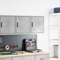 Berkfield Home Durable Garage Wall Cabinets 2 pcs Concrete Grey Engineered Wood