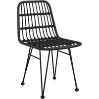 Berkfield Home Comfortable Garden Chairs 2 pcs Black 48x62x84 cm PE Rattan | Size: 48 x 62 x 84 cm