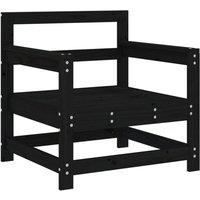 Berkfield Home Beautiful Garden Chairs 2 pcs Black Solid Wood Pine