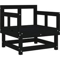 Berkfield Home Beautiful Garden Chairs 2 pcs Black Solid Wood Pine