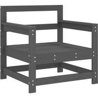 Berkfield Home Beautiful Garden Chairs 2 pcs Grey Solid Wood Pine