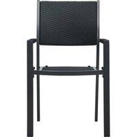 Berkfield Home Durable Garden Chairs 2 pcs Black Plastic Rattan Look