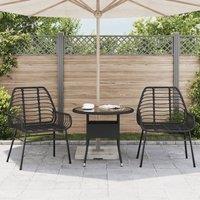 Berkfield Home Beautiful Garden Chairs 2 pcs Black Poly Rattan