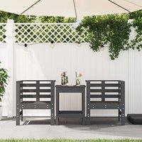 Berkfield Home Beautiful Garden Chairs 2 pcs Grey 61.5x53x71 cm Solid Wood Pine