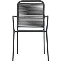 Berkfield Home Traditional Garden Chairs 2 pcs Cotton Rope & Steel Black