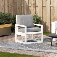Berkfield Home Beautiful Garden Chair White 57.5x63x76 cm Solid Wood Pine