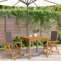 Berkfield Home Beautiful Garden Chairs 2 pcs Anthracite Solid Wood Acacia & Fabric