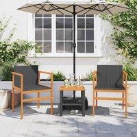 Berkfield Home Beautiful Garden Chairs 2 pcs Black Poly Rattan&Solid Wood