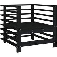 Berkfield Home Beautiful Garden Chairs 2 pcs Black Solid Wood Pine