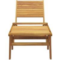 Berkfield Home Beautiful Garden Chair with Footrest Solid Wood Teak in Brown