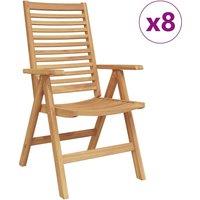 Berkfield Home Modern Garden Chairs Foldable 8 pcs Solid Wood Teak in Brown
