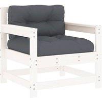 Berkfield Home Beautiful Garden Chairs with Cushions 2 pcs White Solid Wood Pine