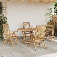 Berkfield Home Modern Garden Chairs Foldable 4 pcs Solid Wood Teak in Brown
