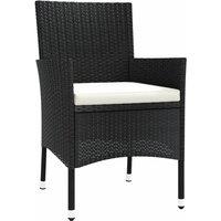 Berkfield Home Beautiful Garden Chairs with Cushions 2 pcs Black Poly Rattan