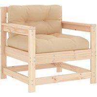 Berkfield Home Beautiful Garden Chairs with Cushions 2 pcs Solid Wood Pine in Light Tan