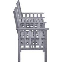 Berkfield Home Dense Garden Chairs with Tea Table 159x61x92 cm Solid Acacia Wood in Grey | Size: 159 x 61 x 92 cm