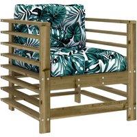 Berkfield Home Beautiful Garden Chairs with Cushions 2 pcs Impregnated Wood Pine in Brown