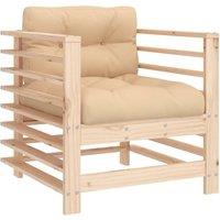 Berkfield Home Beautiful Garden Chairs with Cushions 2 pcs Solid Wood Pine in Light Tan