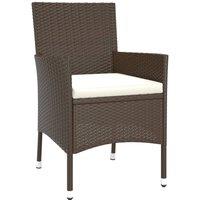 Berkfield Home Beautiful Garden Chairs with Cushions 4 pcs Brown Poly Rattan