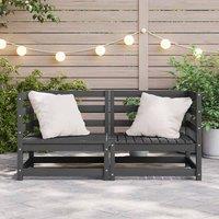 Berkfield Home Sturdy Garden Corner Sofas 2 pcs Grey Solid Wood Pine