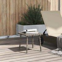 Berkfield Home Beautiful Garden Coffee Table Rectangular Grey 40x40x37 cm Poly Rattan | Size: 40 x 40 x 37 cm