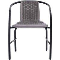 Berkfield Home Elegant Garden Chairs 2 pcs Plastic Rattan & Steel 110 kg in Grey