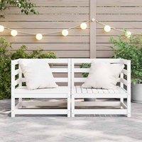 Berkfield Home Sturdy Garden Corner Sofas 2 pcs White Solid Wood Pine