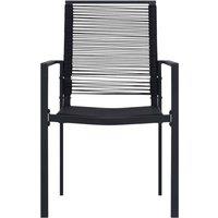 Berkfield Home Sturdy Garden Chairs 2 pcs PVC Rattan Black